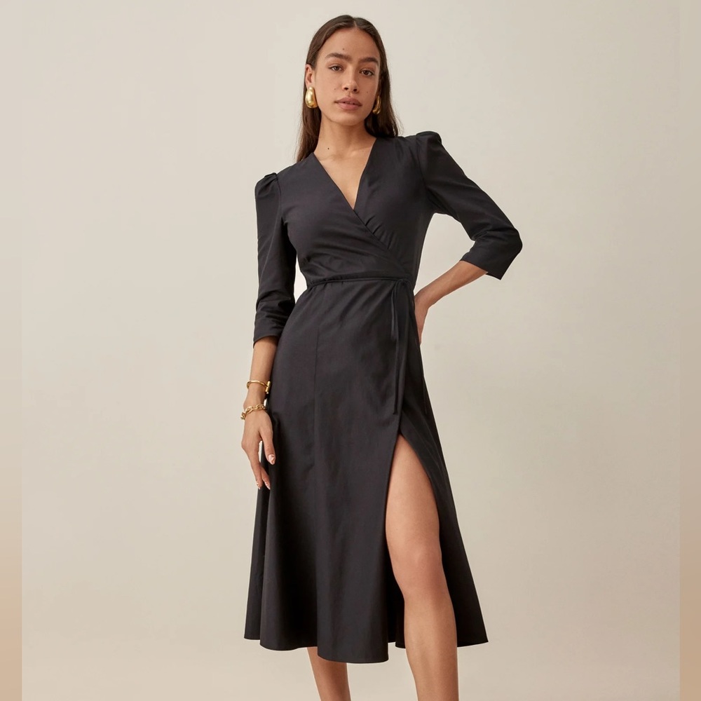 Reformation Hilltop Dress in Black NWT